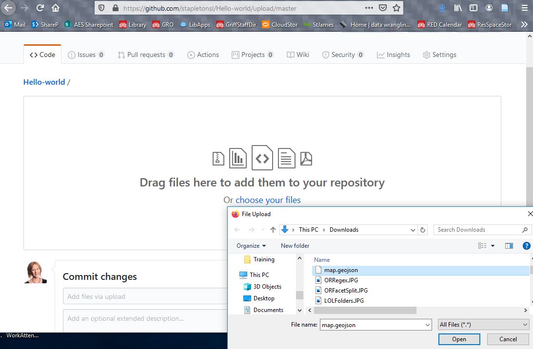 Upload a file to Github repo